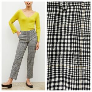 M.M. LaFleur Mejia Pant wool blend Plaid Sharkskin straight leg trouser pant 6
